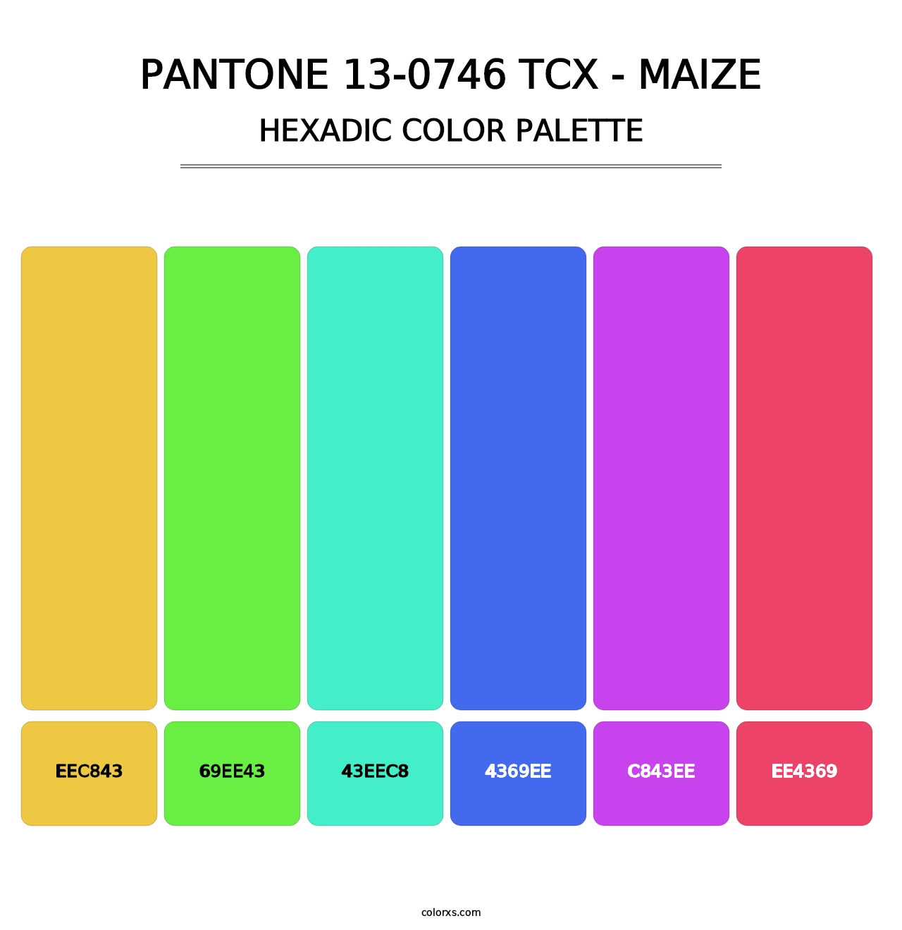 PANTONE 13-0746 TCX - Maize - Hexadic Color Palette
