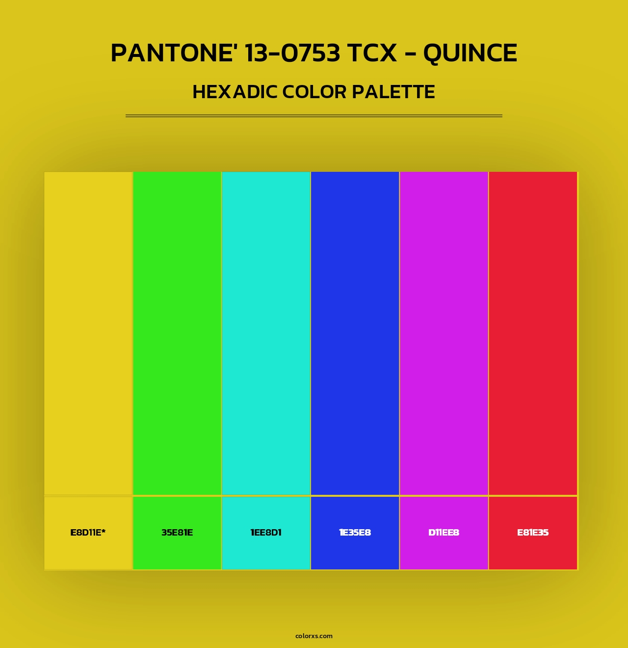PANTONE' 13-0753 TCX - Quince - Hexadic Color Palette