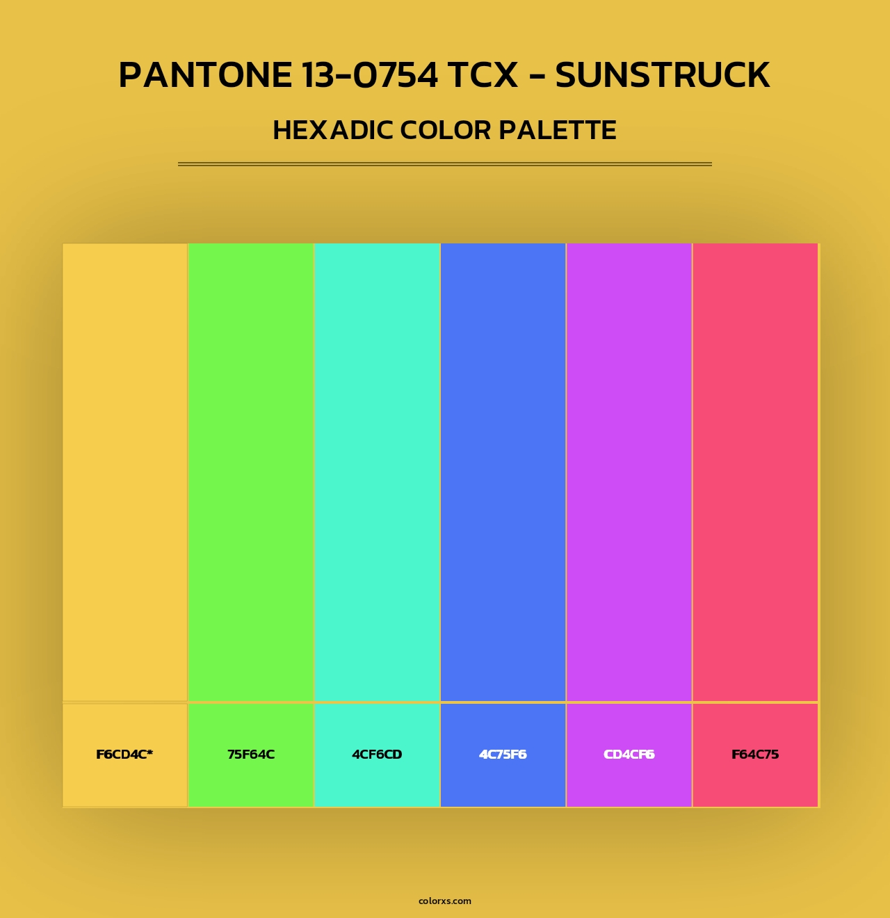 PANTONE 13-0754 TCX - Sunstruck - Hexadic Color Palette