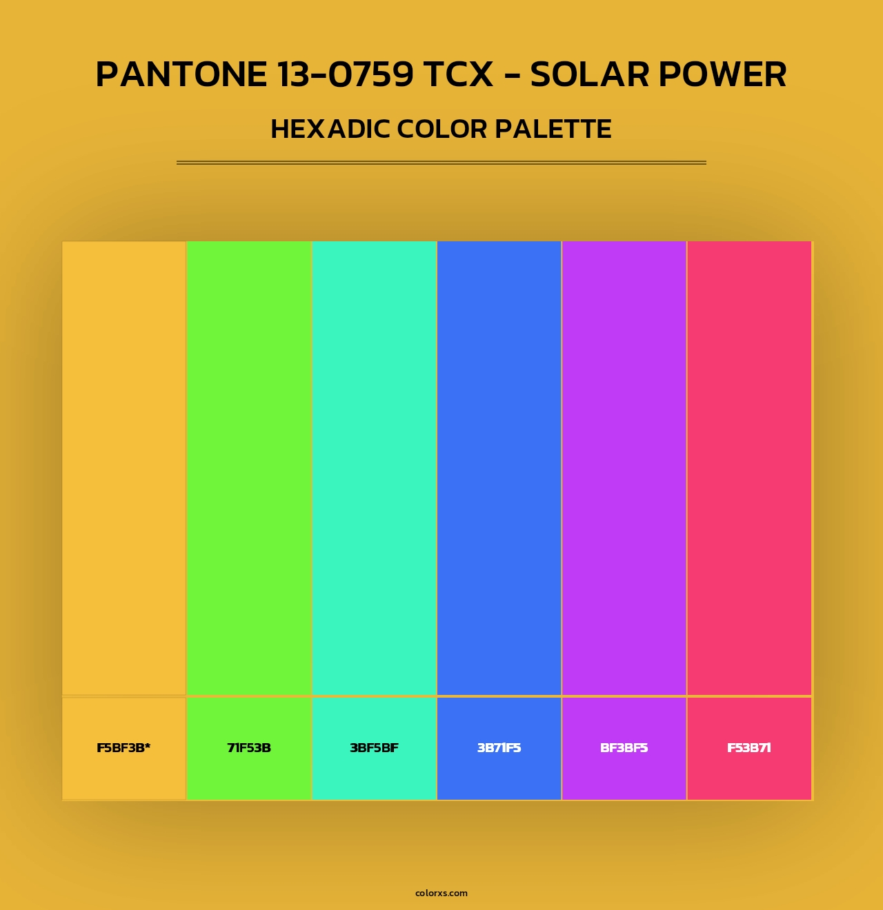 PANTONE 13-0759 TCX - Solar Power - Hexadic Color Palette