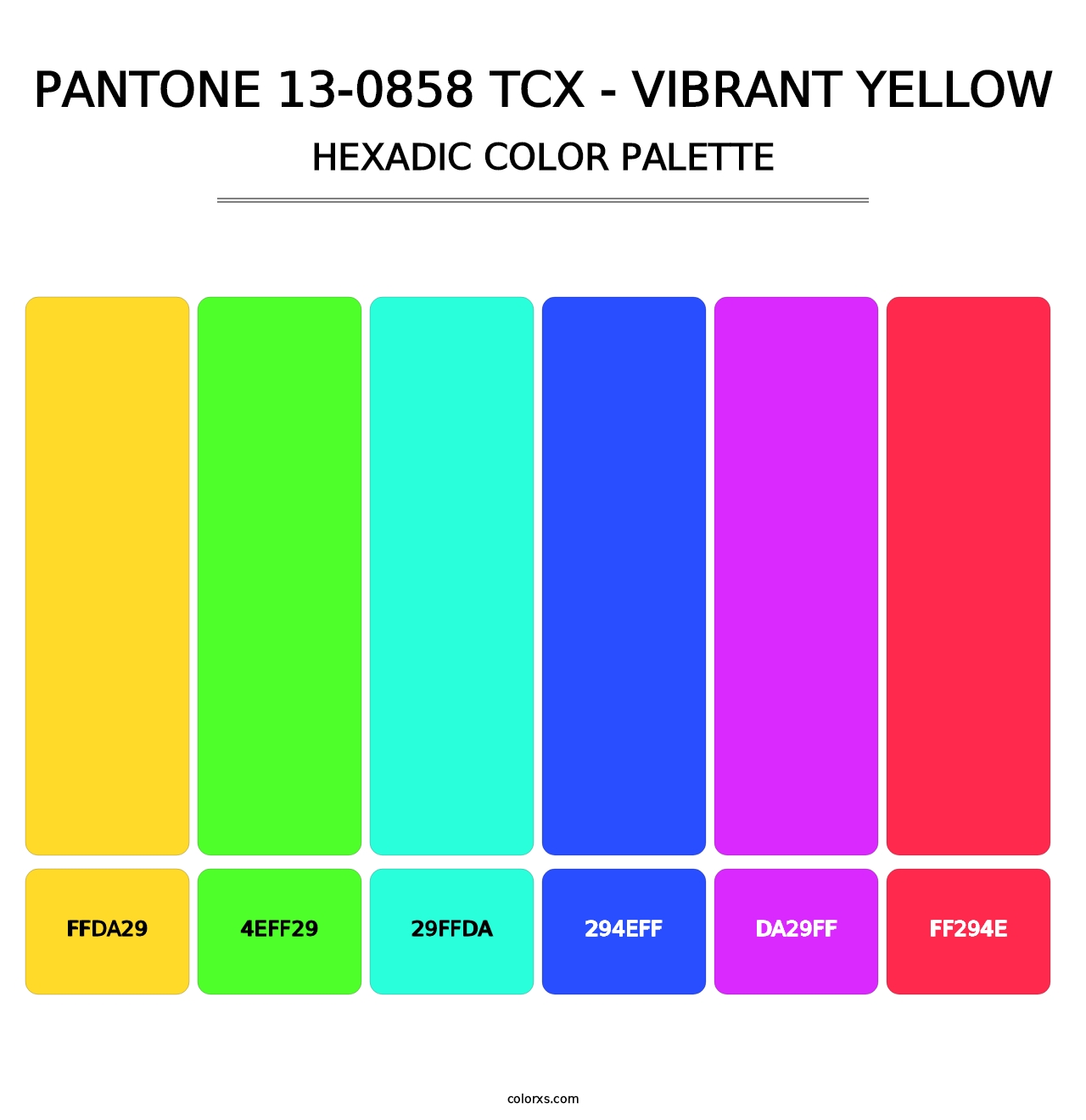 PANTONE 13-0858 TCX - Vibrant Yellow - Hexadic Color Palette