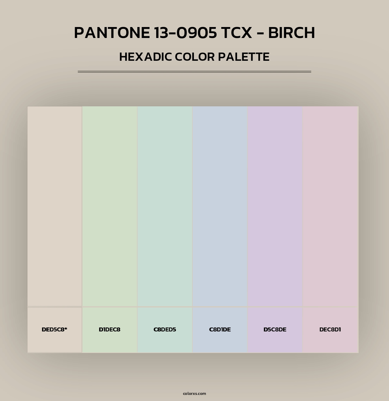PANTONE 13-0905 TCX - Birch - Hexadic Color Palette