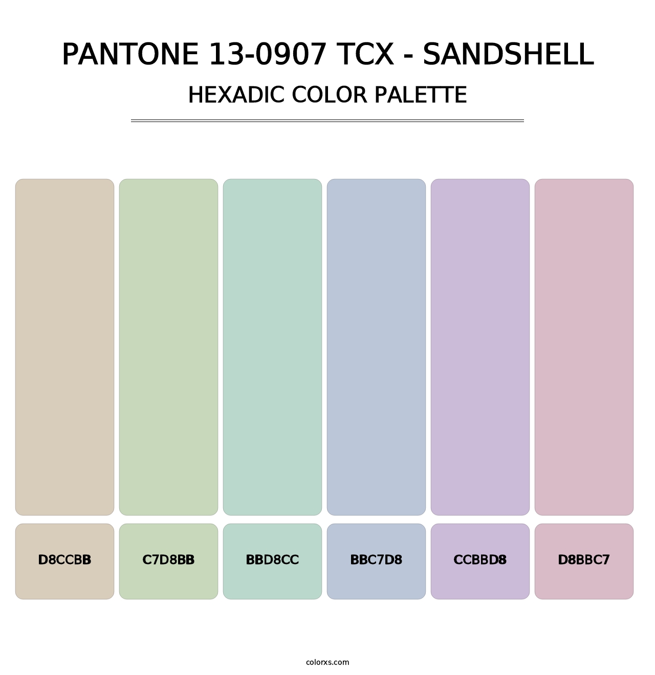 PANTONE 13-0907 TCX - Sandshell - Hexadic Color Palette