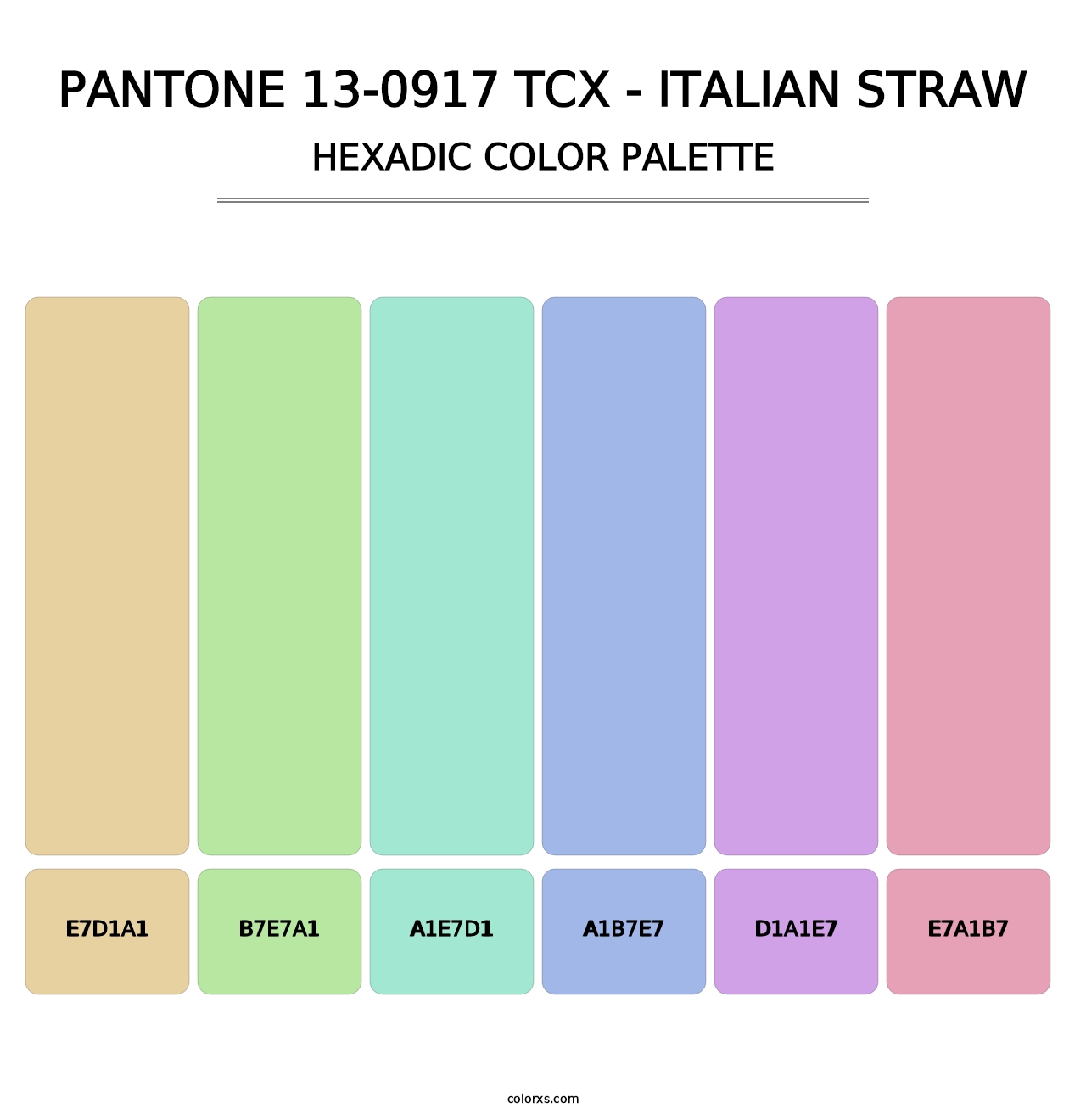 PANTONE 13-0917 TCX - Italian Straw - Hexadic Color Palette