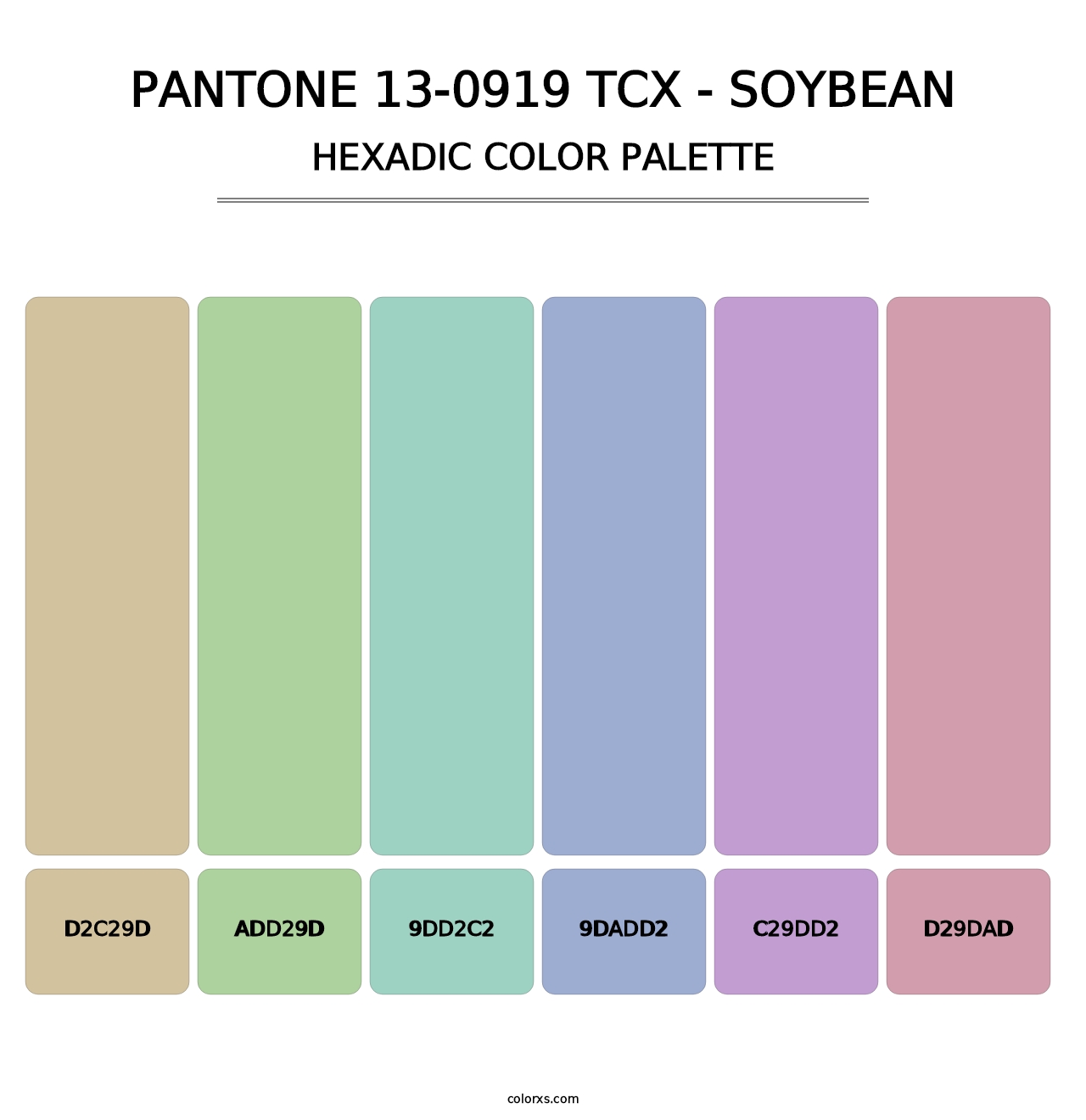 PANTONE 13-0919 TCX - Soybean - Hexadic Color Palette