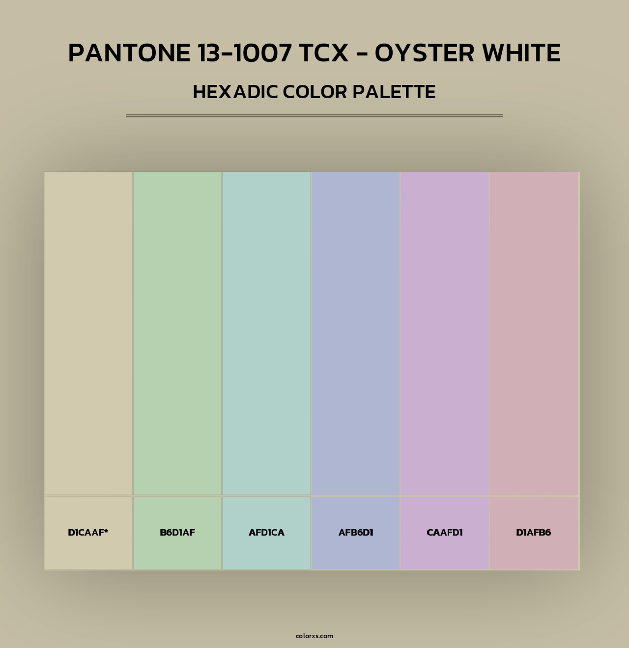 PANTONE 13-1007 TCX - Oyster White - Hexadic Color Palette