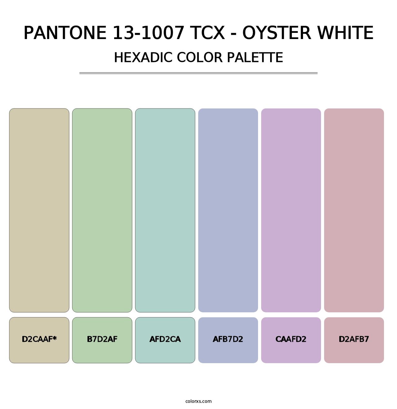 PANTONE 13-1007 TCX - Oyster White - Hexadic Color Palette