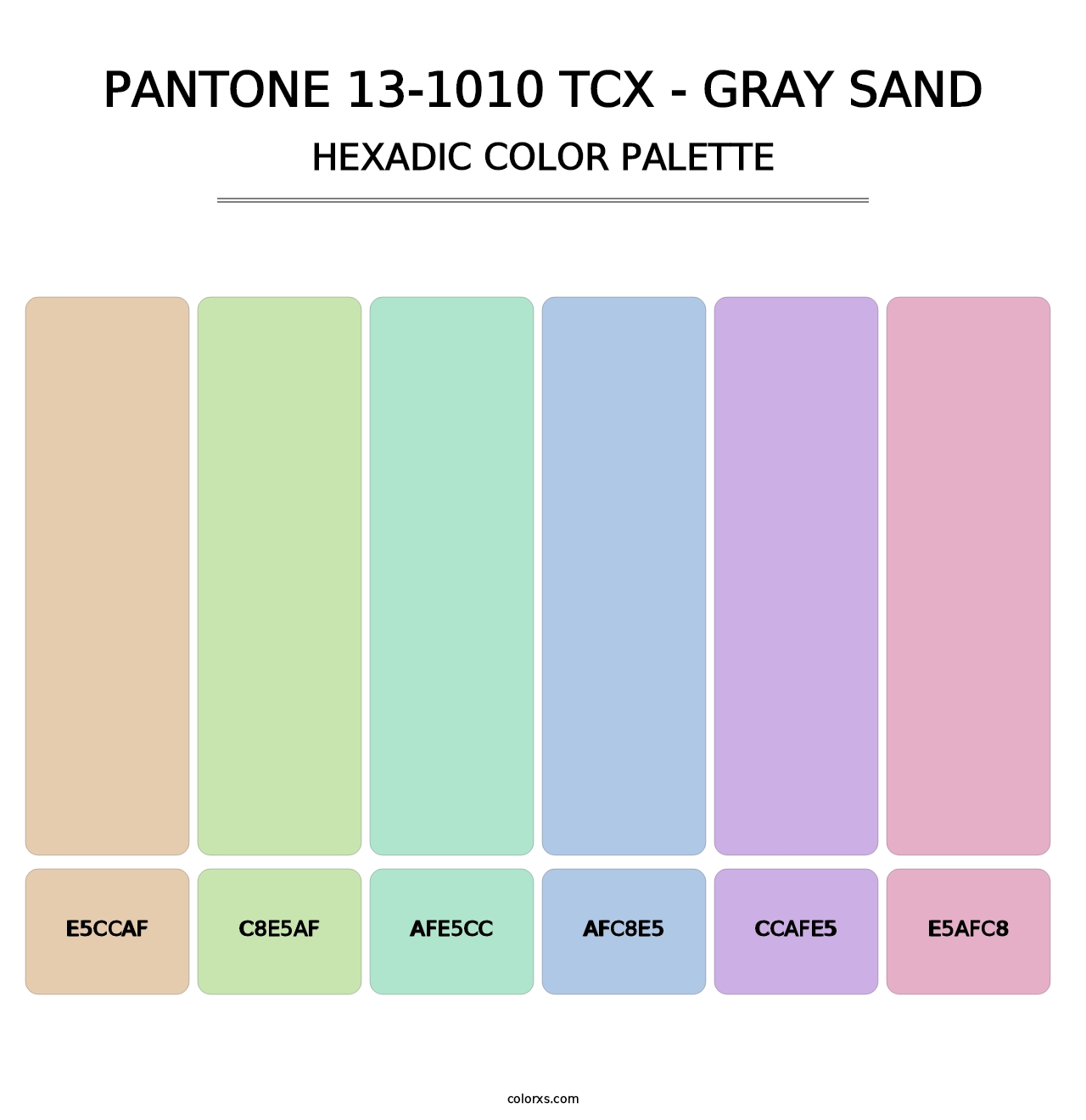 PANTONE 13-1010 TCX - Gray Sand - Hexadic Color Palette