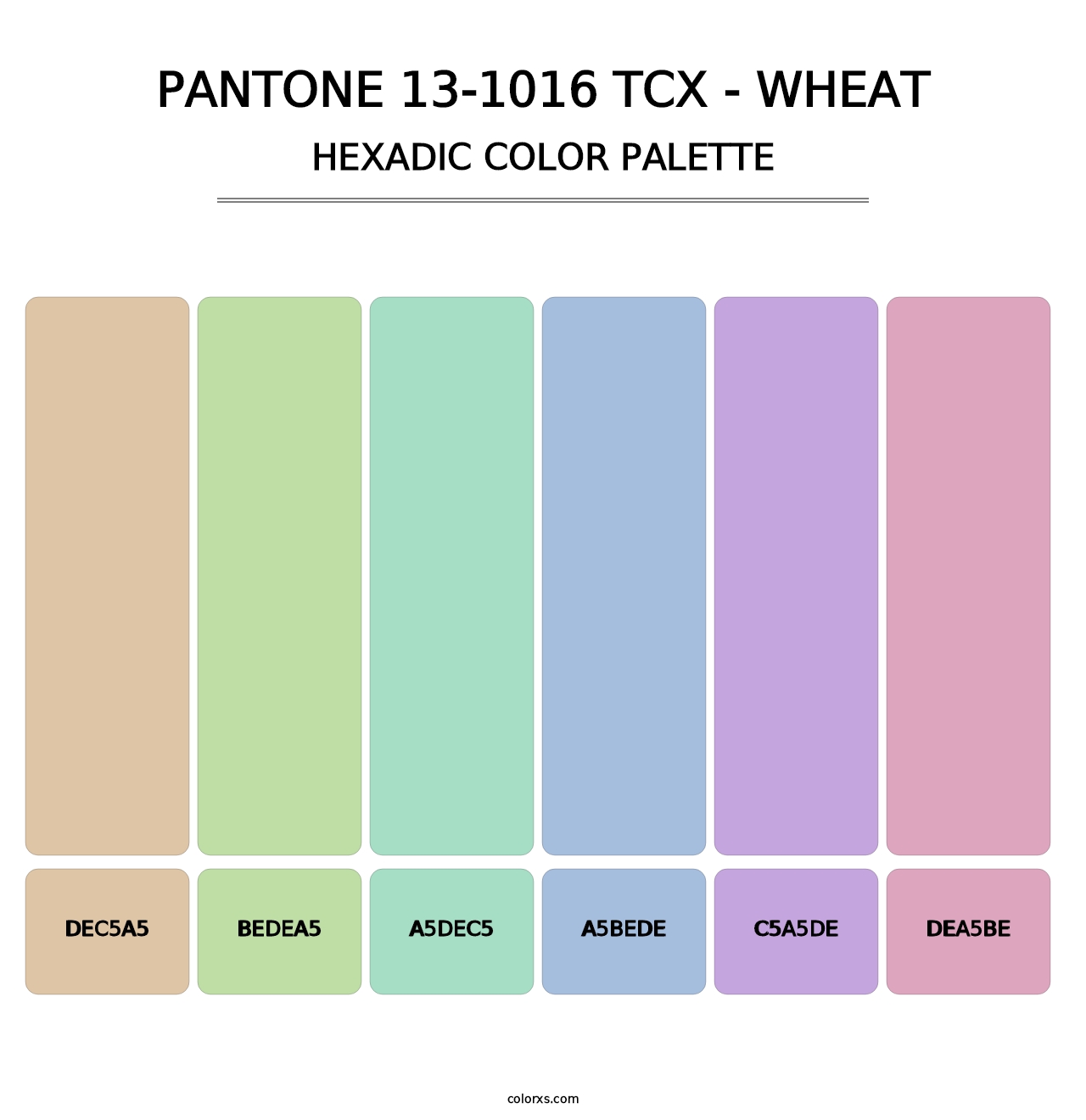 PANTONE 13-1016 TCX - Wheat - Hexadic Color Palette