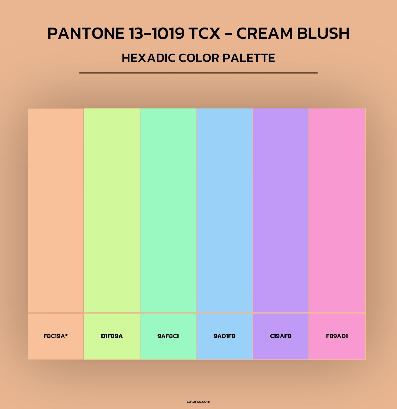 PANTONE 13-1019 TCX - Cream Blush - Hexadic Color Palette