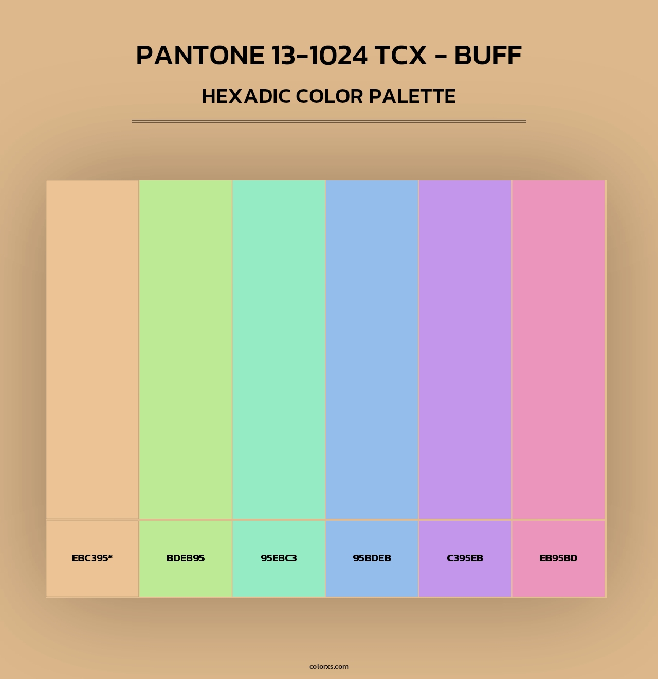 PANTONE 13-1024 TCX - Buff - Hexadic Color Palette