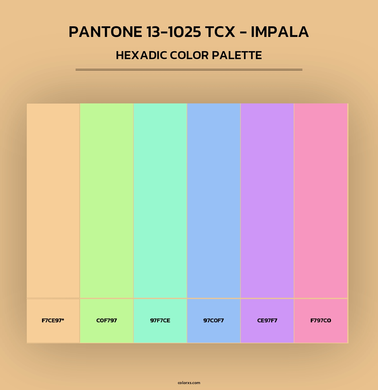 PANTONE 13-1025 TCX - Impala - Hexadic Color Palette