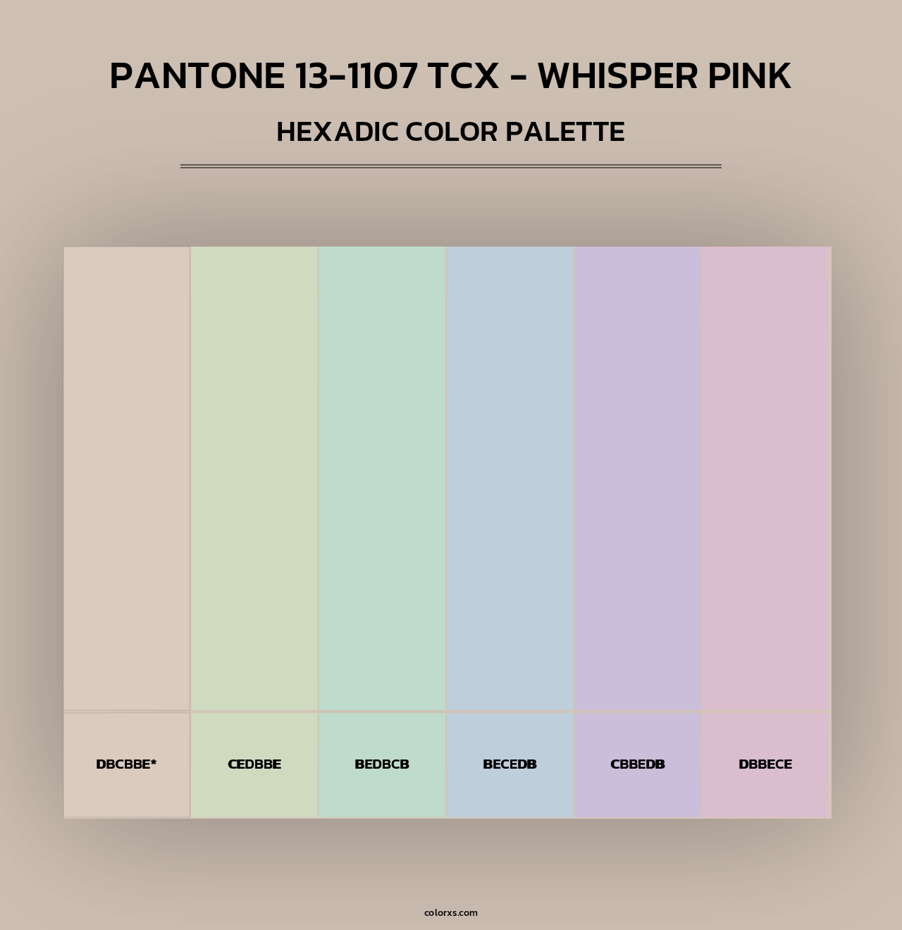 PANTONE 13-1107 TCX - Whisper Pink - Hexadic Color Palette