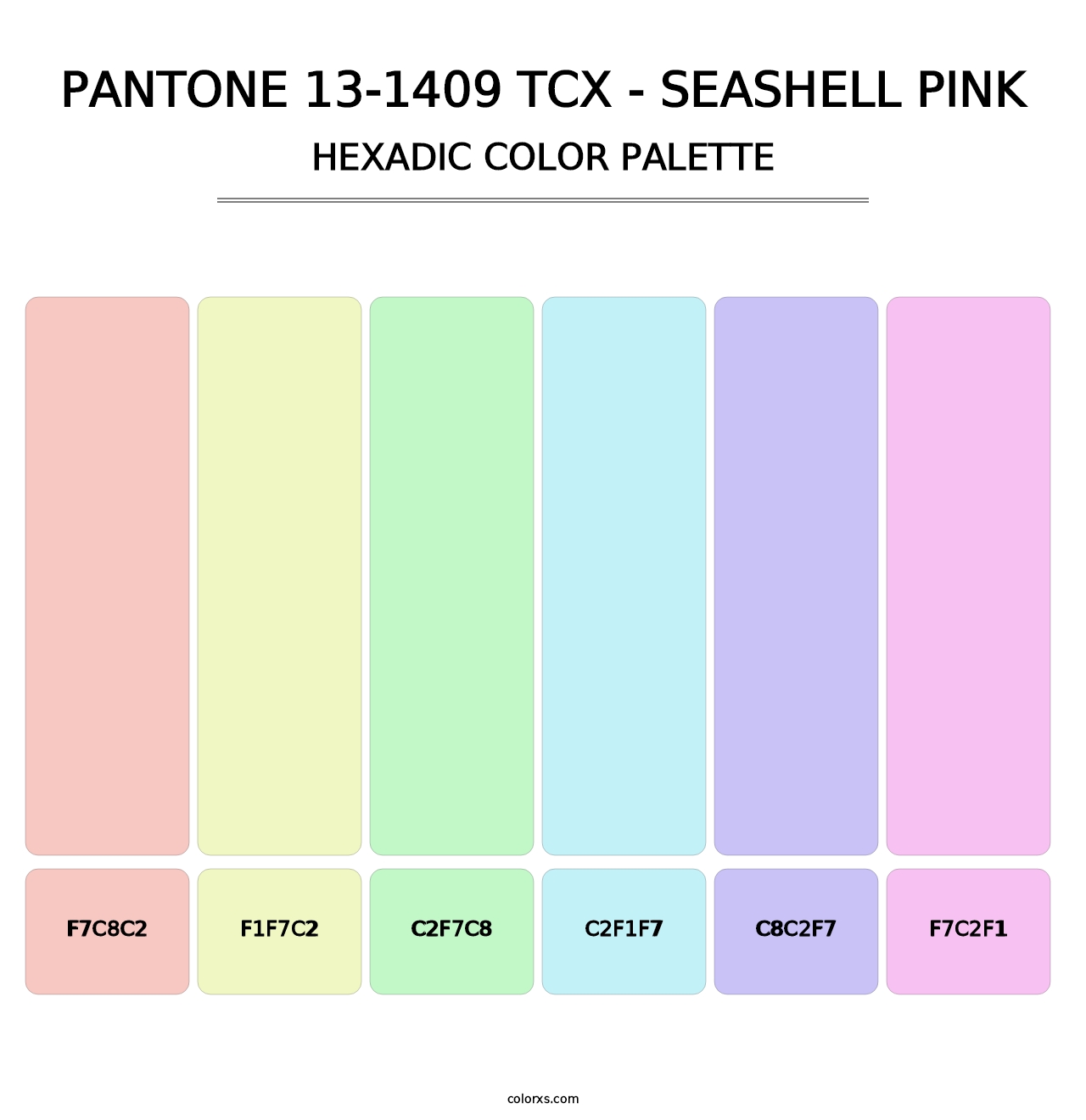 PANTONE 13-1409 TCX - Seashell Pink - Hexadic Color Palette