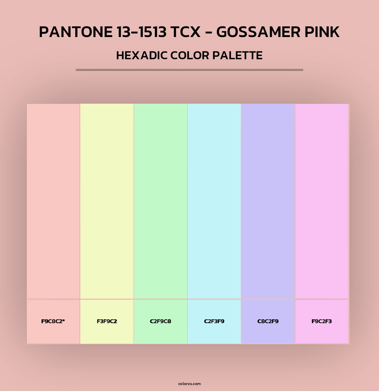 Pantone 13-1513 TCX - Gossamer Pink - Hexadic Color Palette