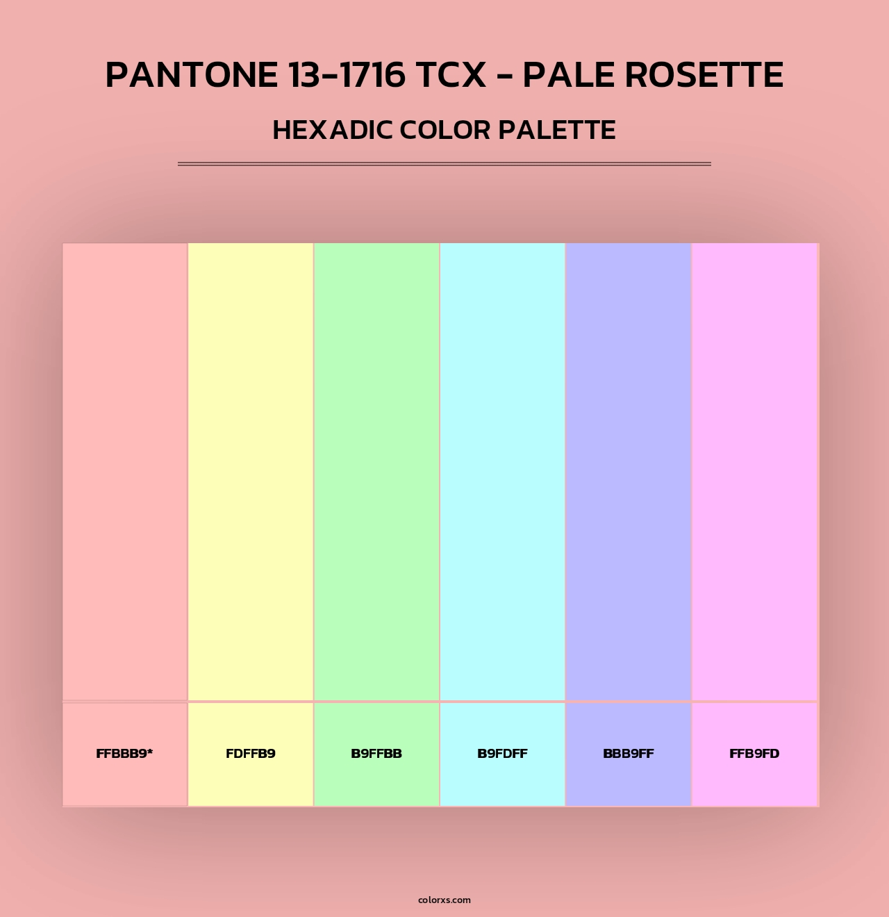 PANTONE 13-1716 TCX - Pale Rosette - Hexadic Color Palette