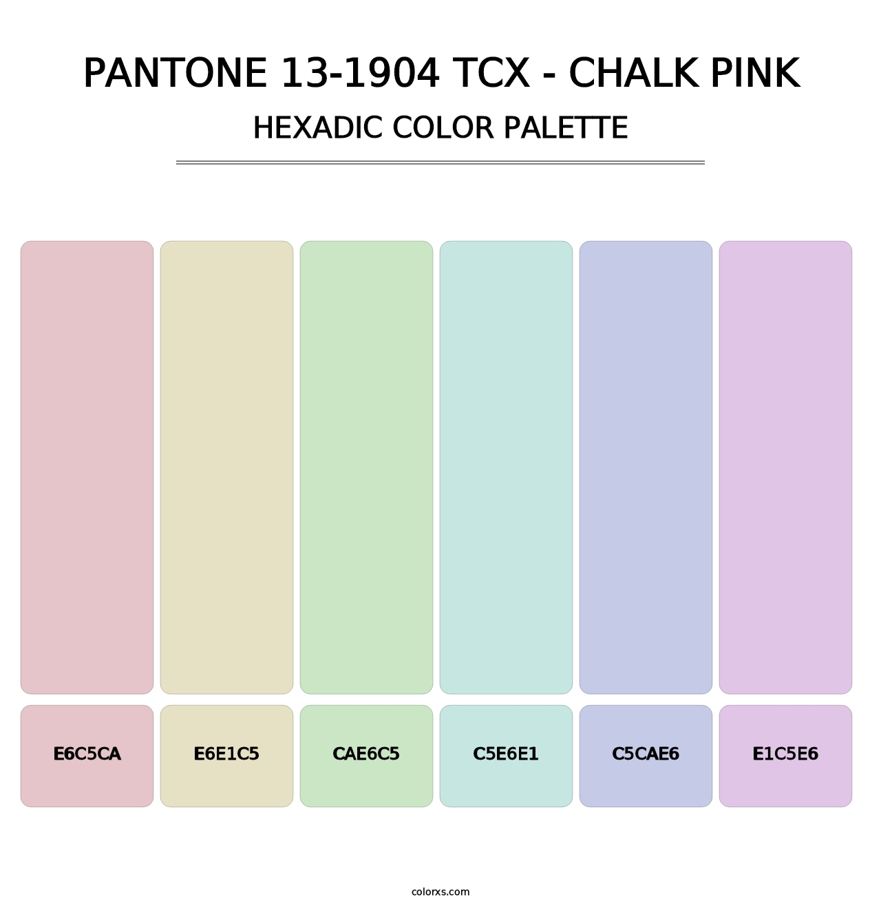 PANTONE 13-1904 TCX - Chalk Pink - Hexadic Color Palette
