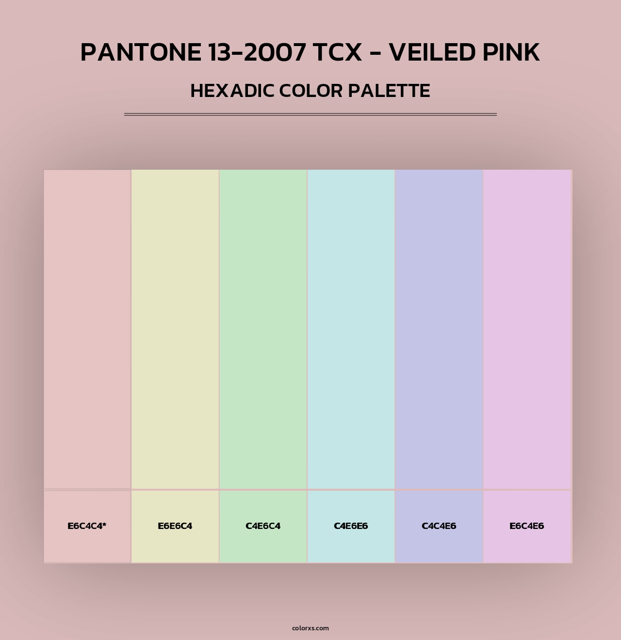 PANTONE 13-2007 TCX - Veiled Pink - Hexadic Color Palette