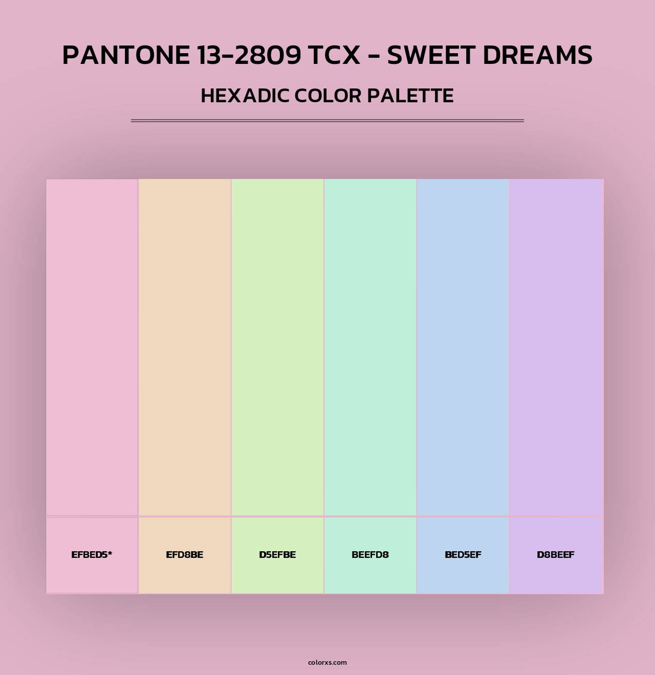 Pantone 13-2809 TCX - Sweet Dreams - Hexadic Color Palette