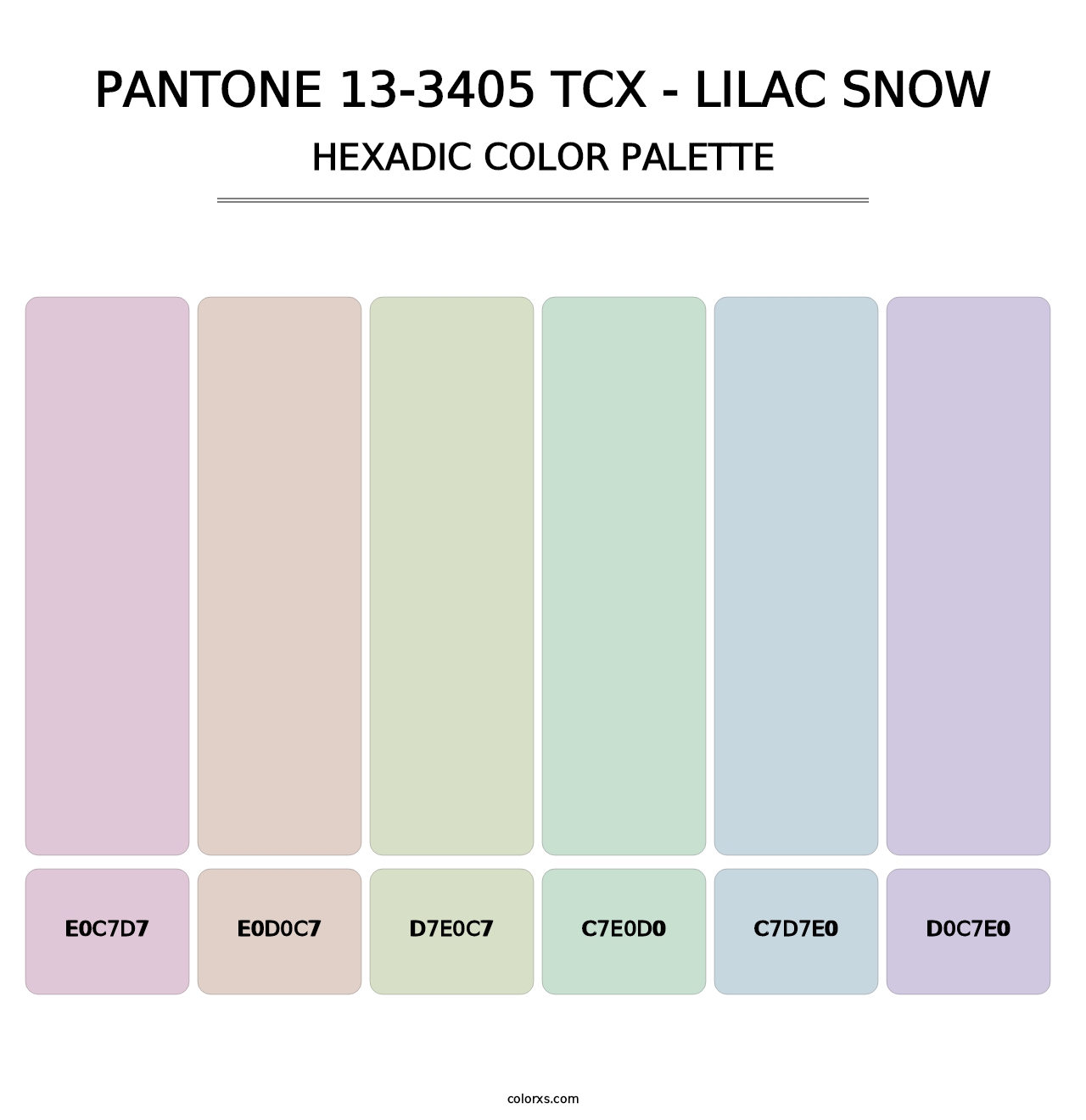 PANTONE 13-3405 TCX - Lilac Snow - Hexadic Color Palette