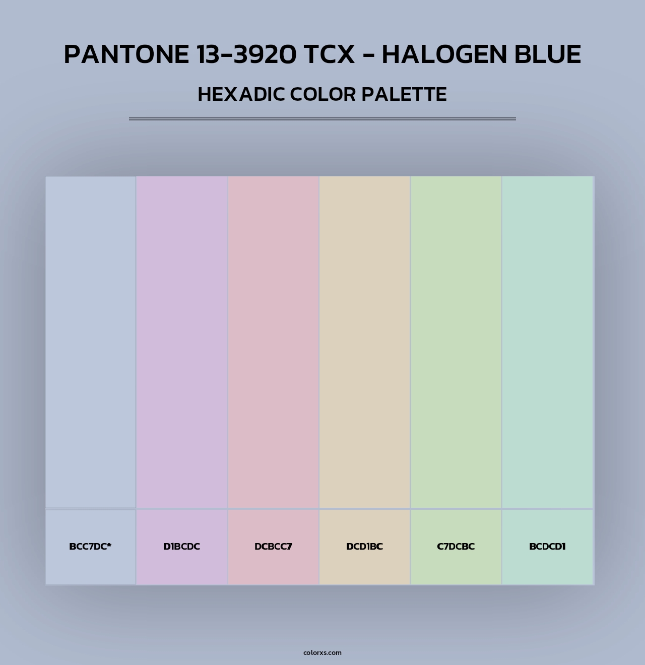 Pantone 13-3920 TCX - Halogen Blue - Hexadic Color Palette