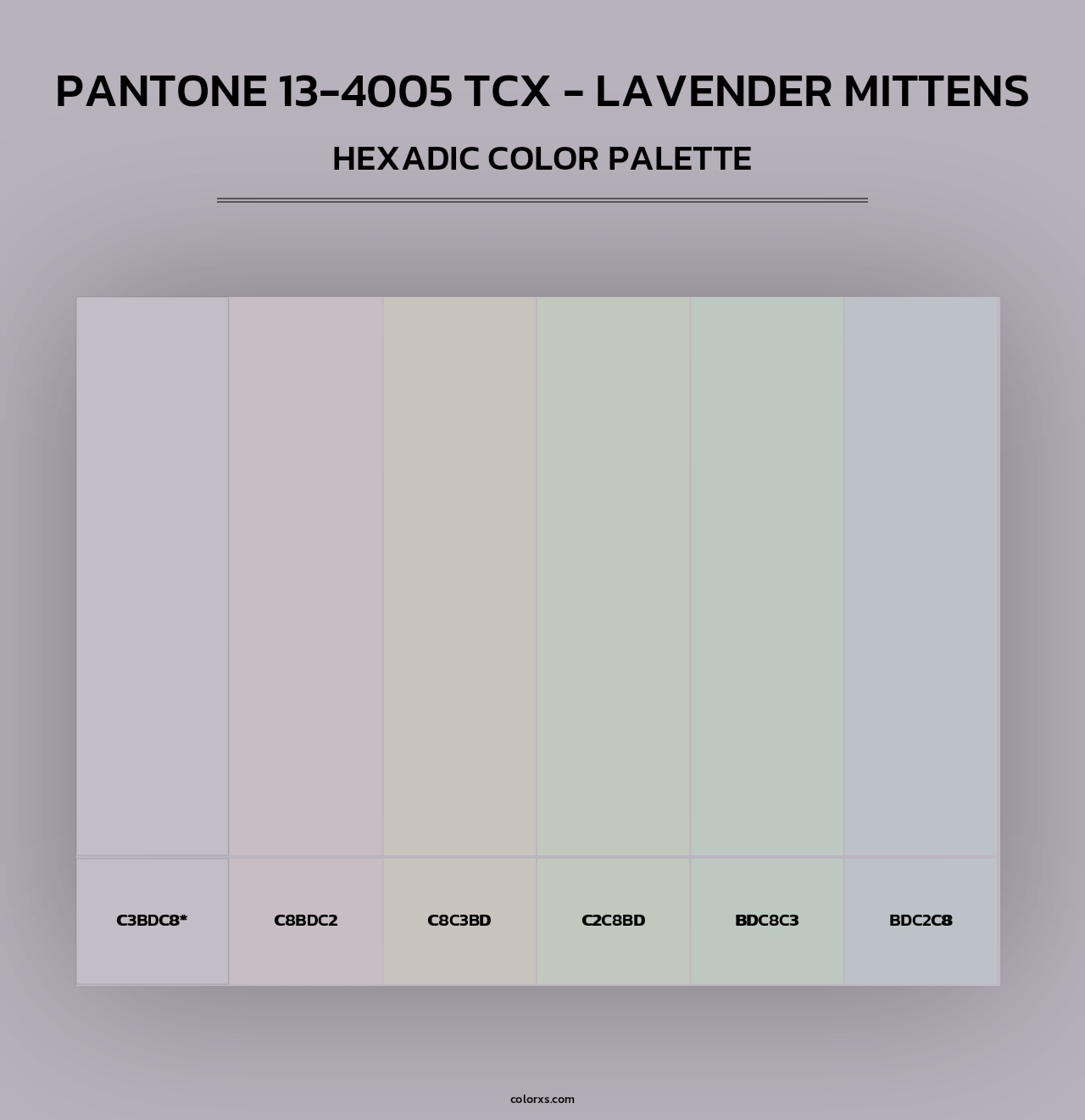 Pantone 13-4005 TCX - Lavender Mittens - Hexadic Color Palette