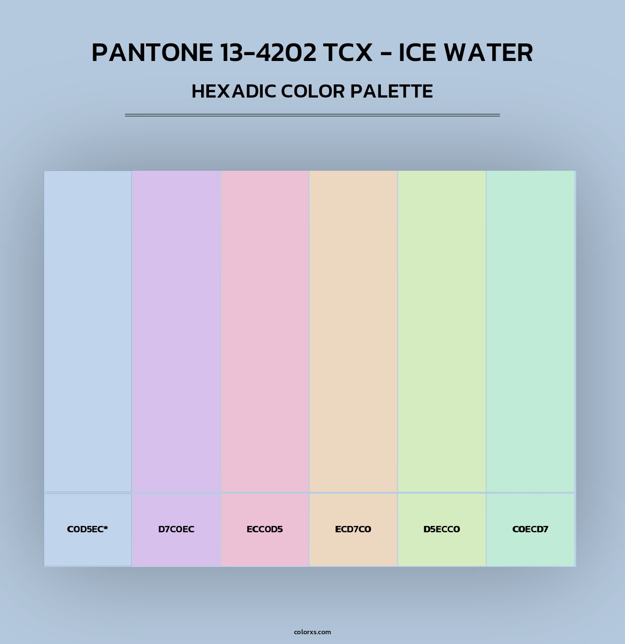 PANTONE 13-4202 TCX - Ice Water - Hexadic Color Palette