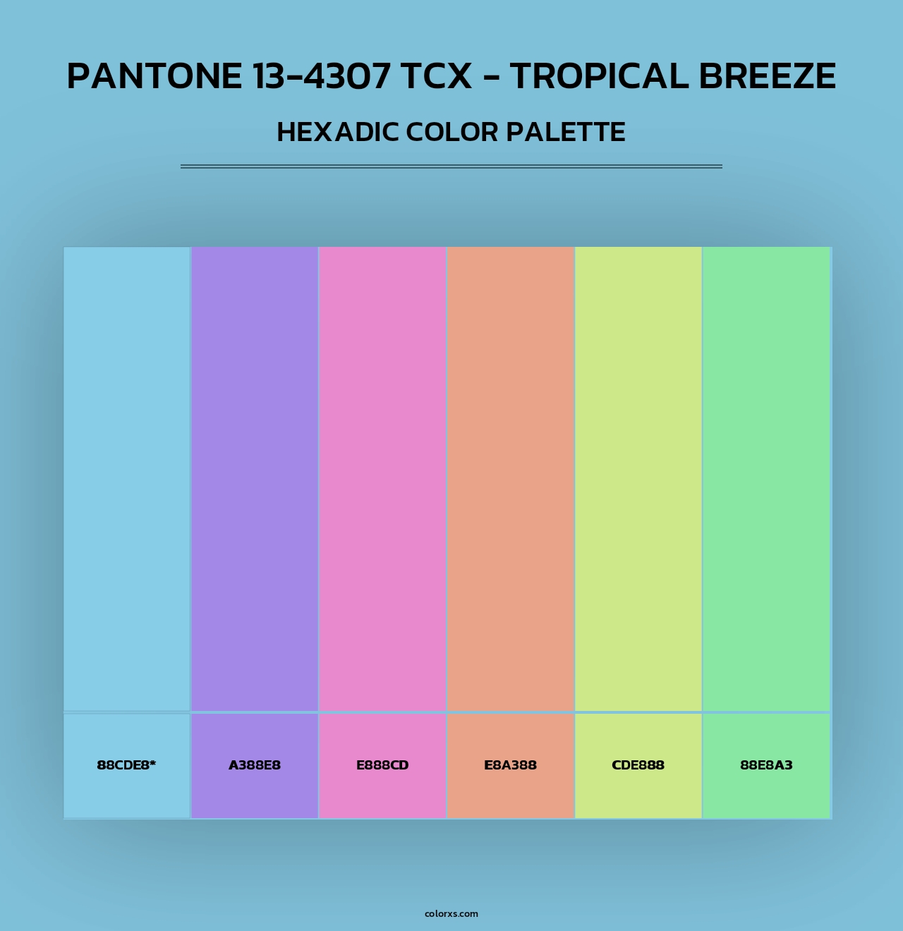 PANTONE 13-4307 TCX - Tropical Breeze - Hexadic Color Palette