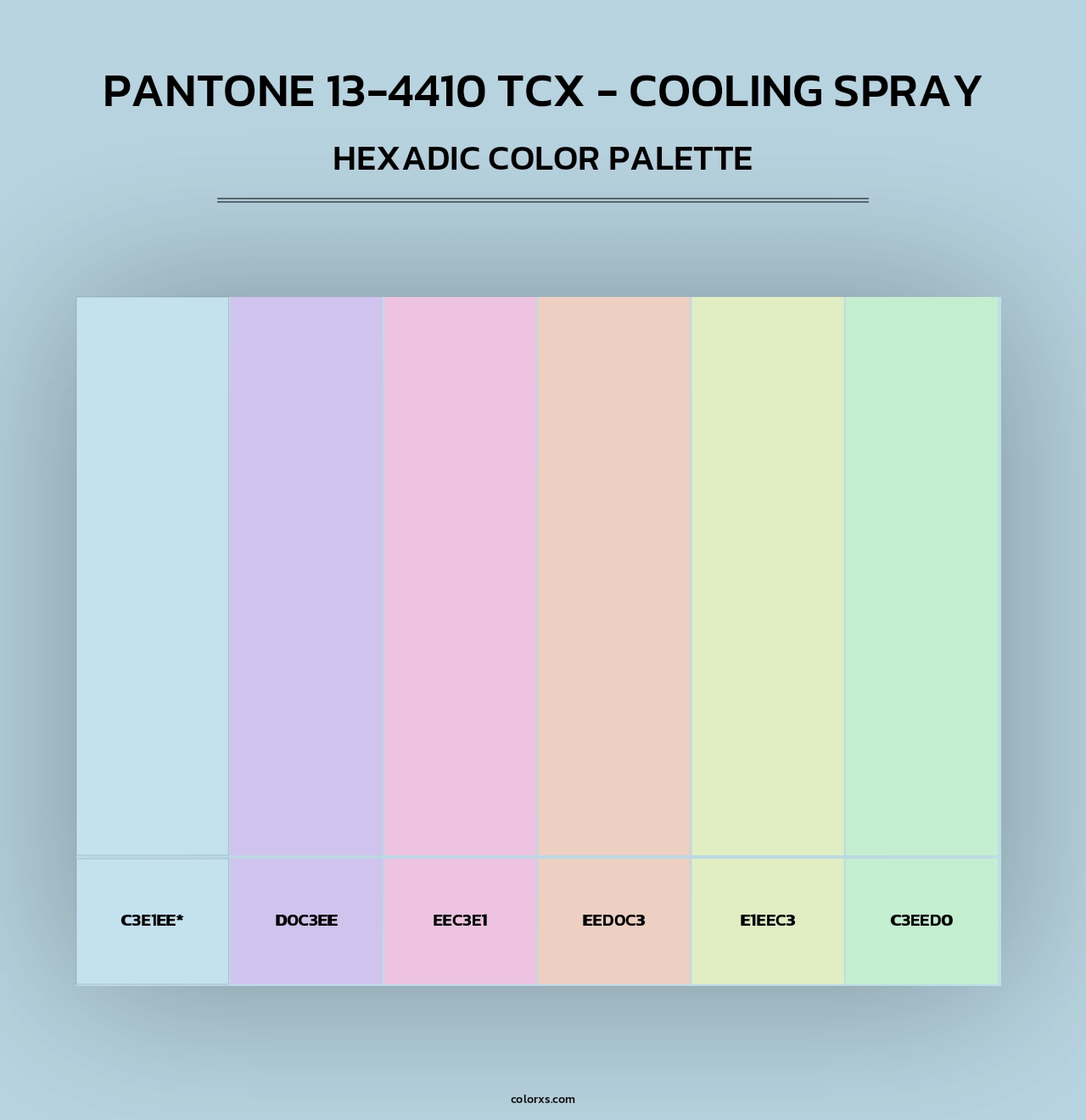 PANTONE 13-4410 TCX - Cooling Spray - Hexadic Color Palette