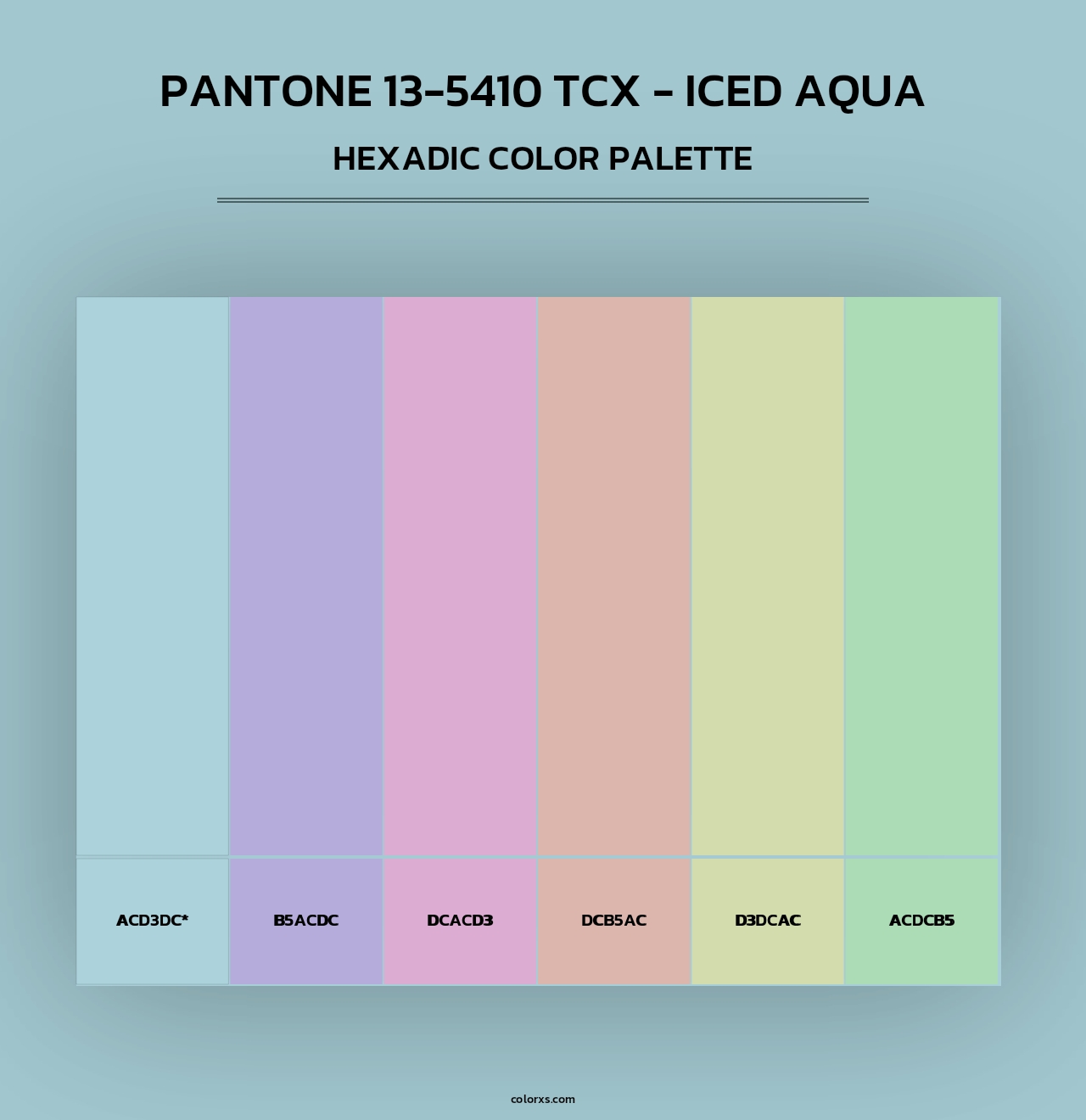 PANTONE 13-5410 TCX - Iced Aqua - Hexadic Color Palette