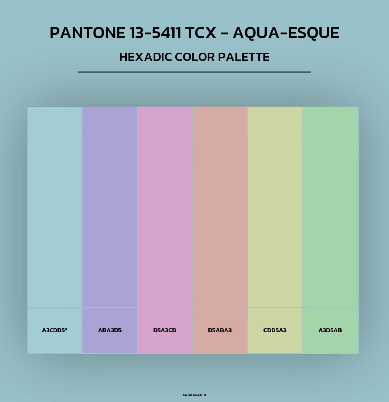 PANTONE 13-5411 TCX - Aqua-esque - Hexadic Color Palette