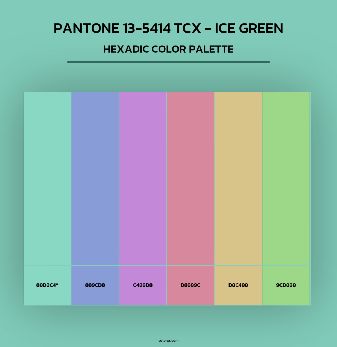 PANTONE 13-5414 TCX - Ice Green - Hexadic Color Palette