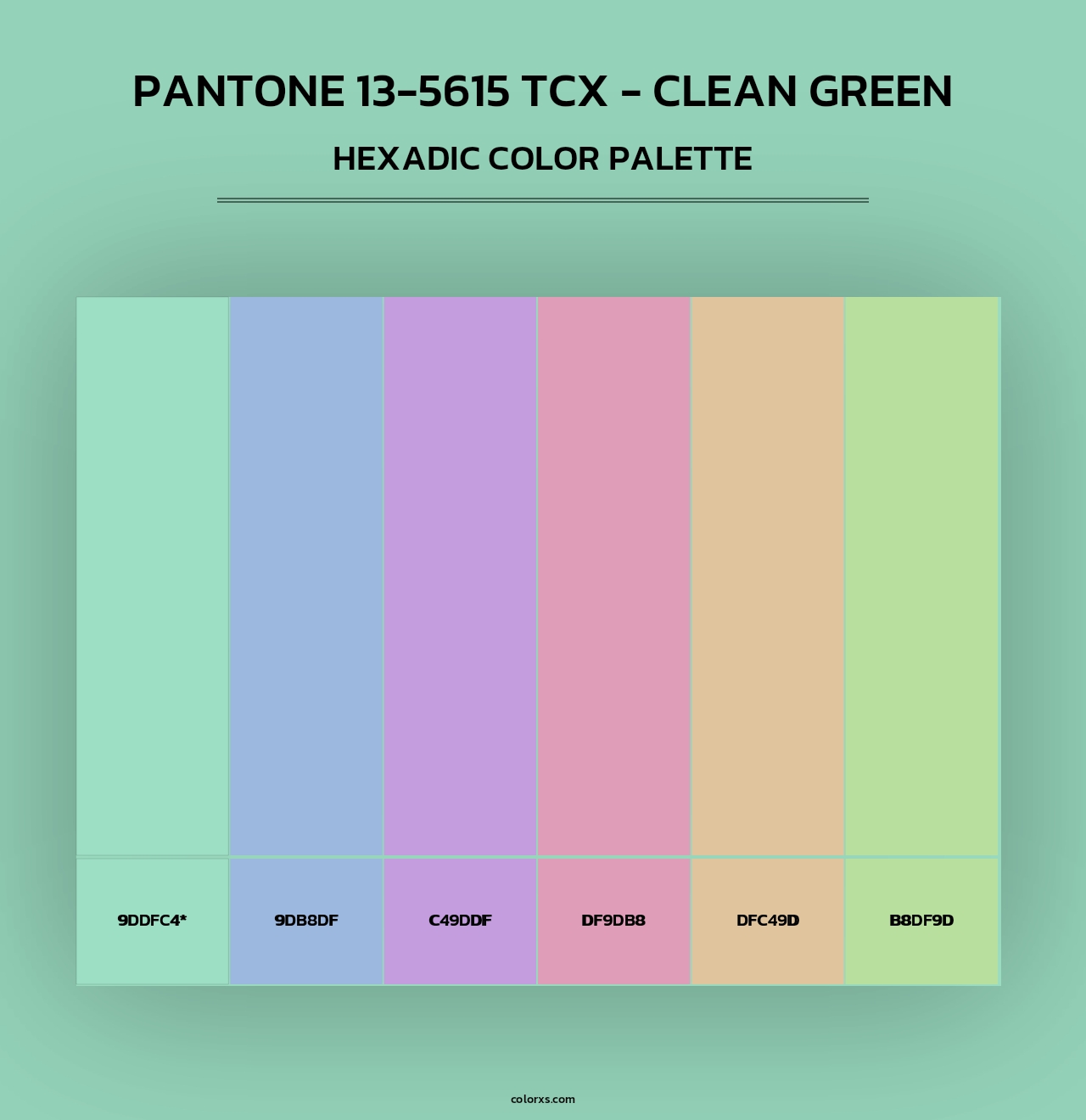 PANTONE 13-5615 TCX - Clean Green - Hexadic Color Palette