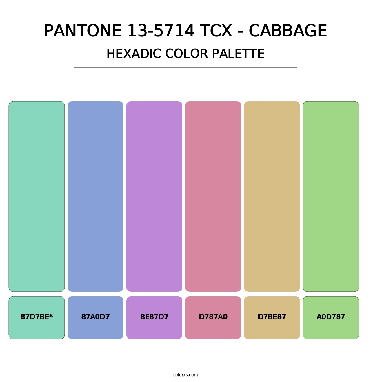 PANTONE 13-5714 TCX - Cabbage - Hexadic Color Palette