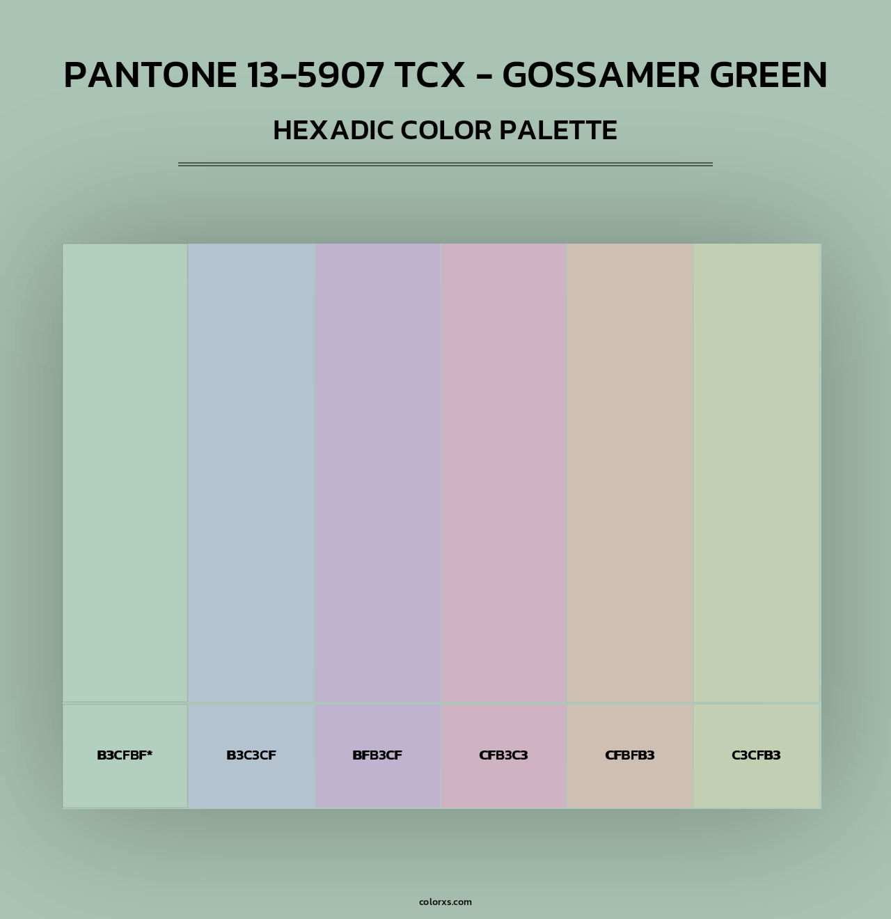PANTONE 13-5907 TCX - Gossamer Green - Hexadic Color Palette