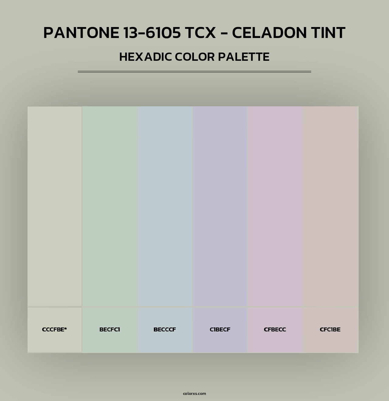 PANTONE 13-6105 TCX - Celadon Tint - Hexadic Color Palette