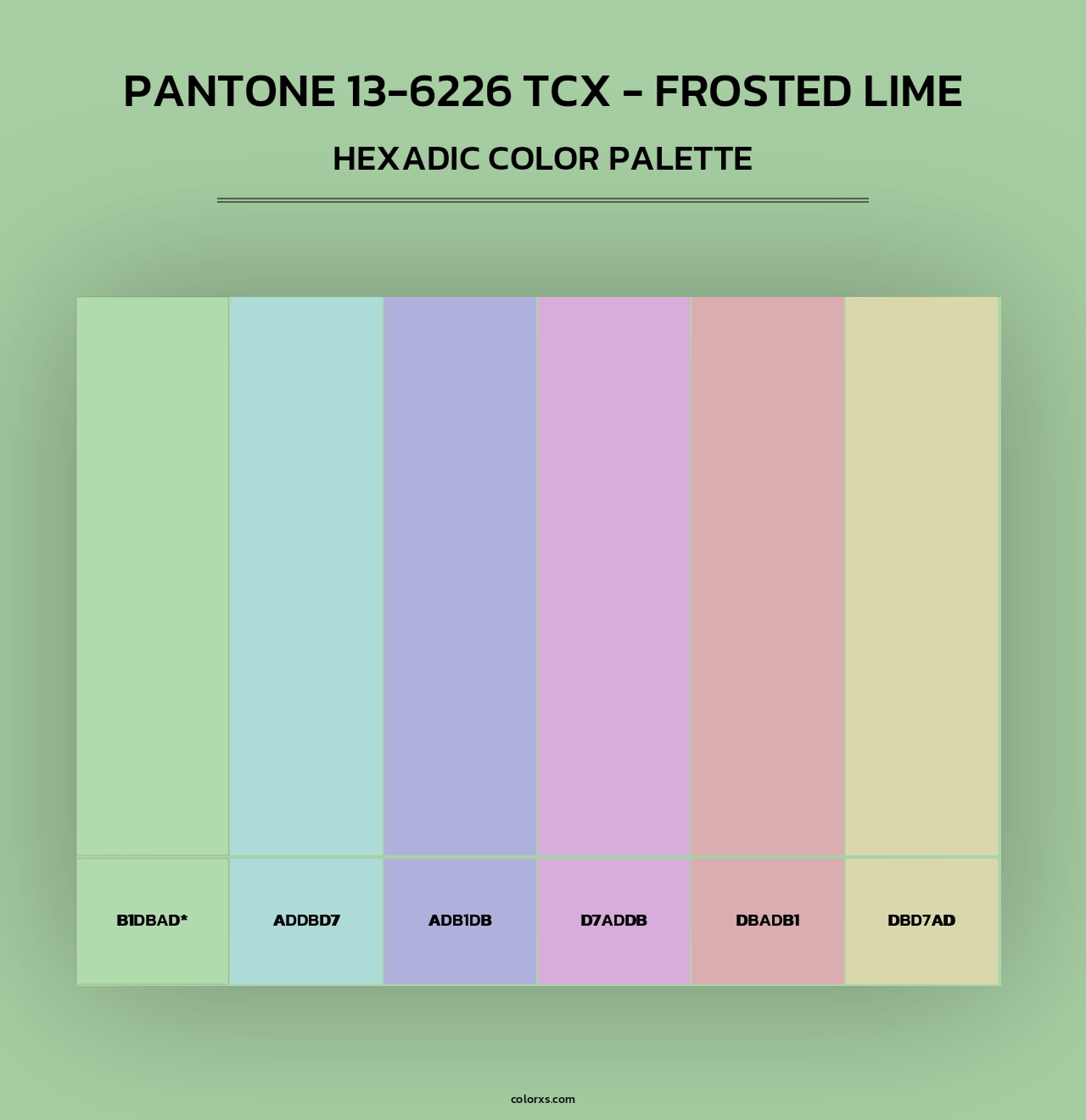 PANTONE 13-6226 TCX - Frosted Lime - Hexadic Color Palette