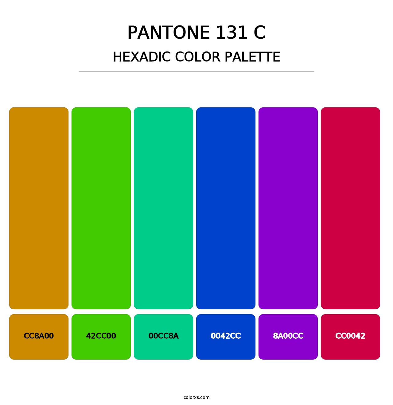 PANTONE 131 C - Hexadic Color Palette