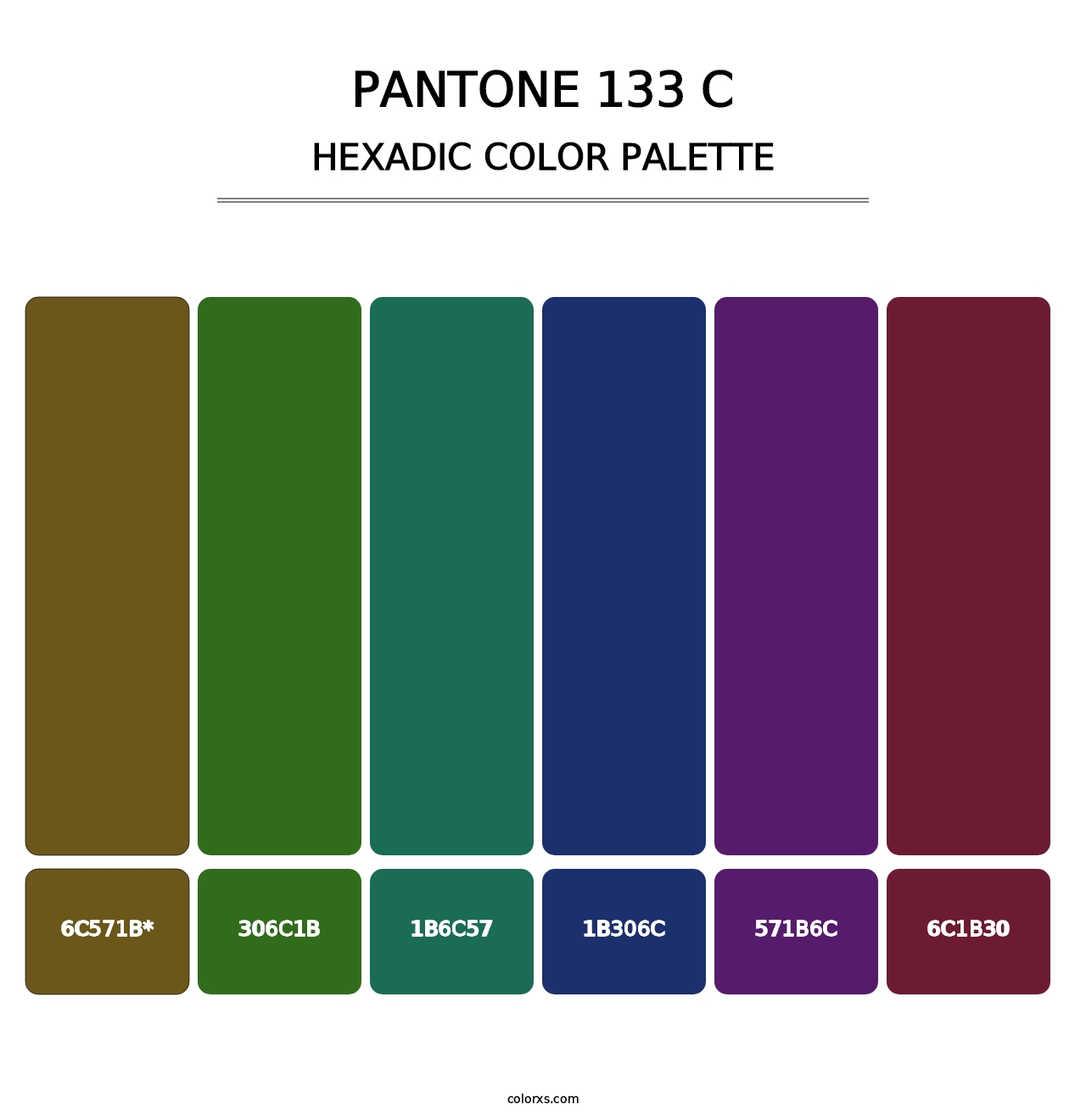 PANTONE 133 C - Hexadic Color Palette