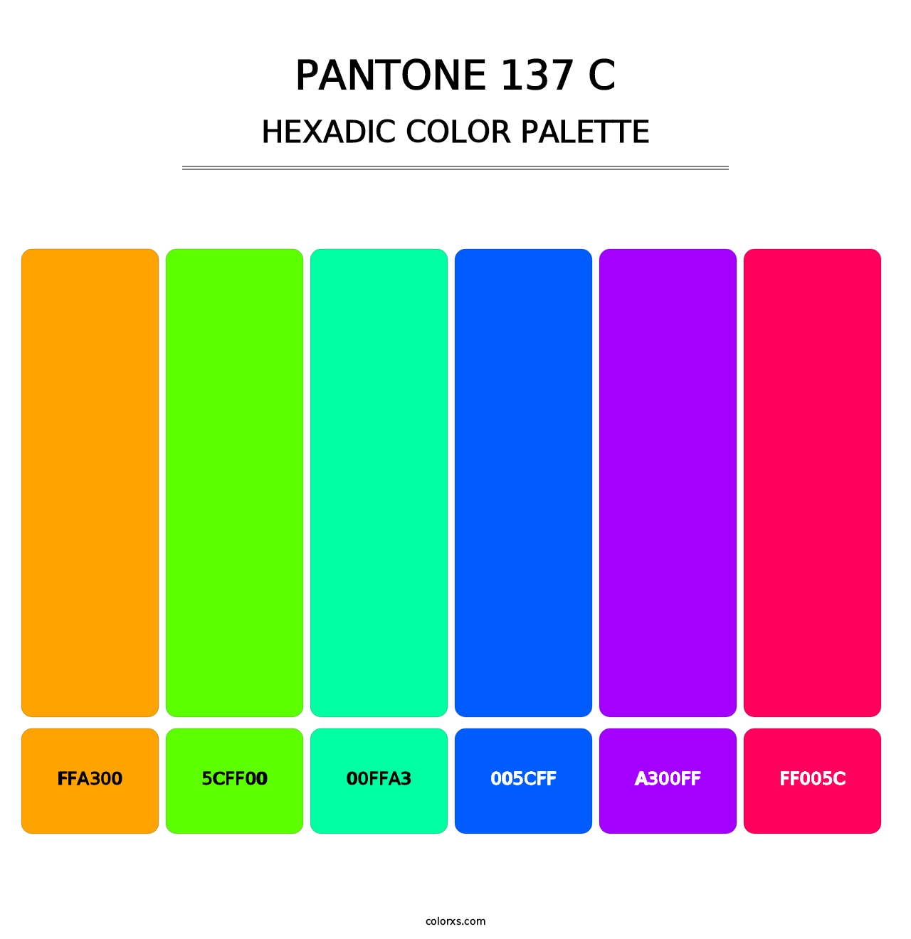 PANTONE 137 C - Hexadic Color Palette