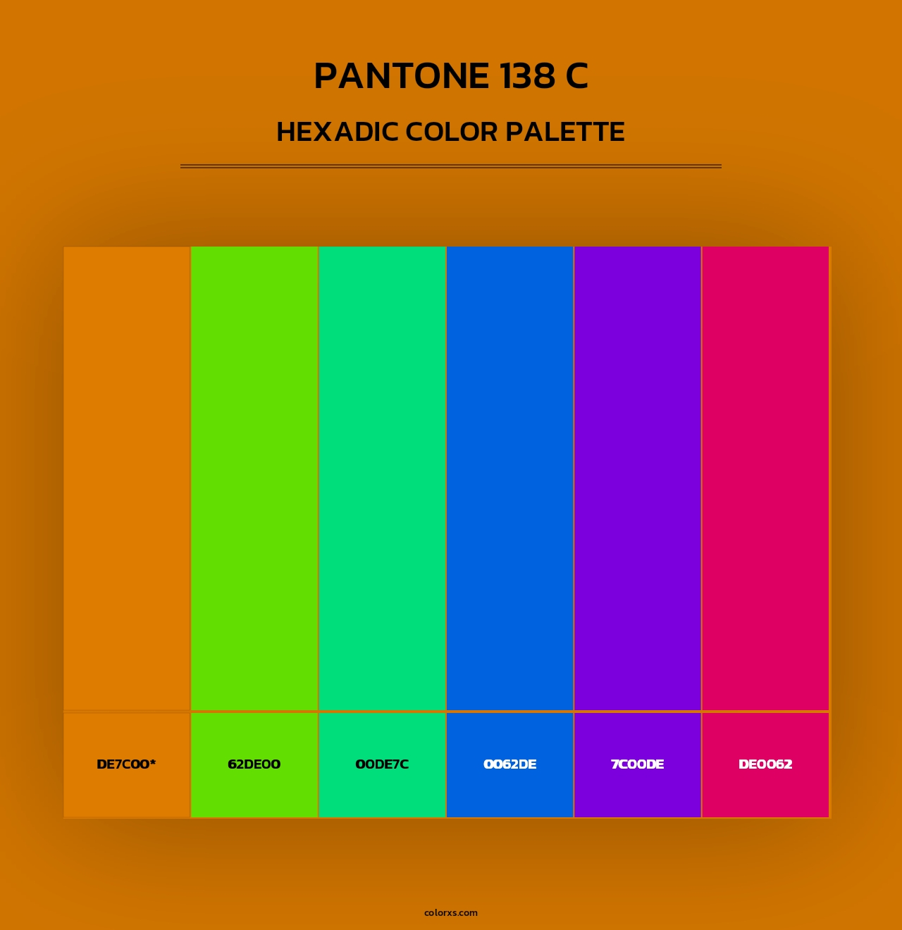 PANTONE 138 C - Hexadic Color Palette