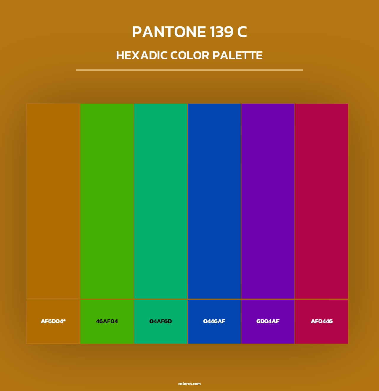 PANTONE 139 C - Hexadic Color Palette