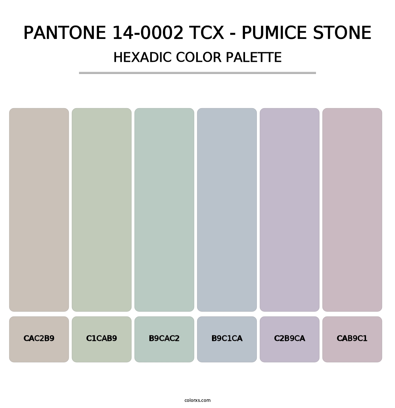 PANTONE 14-0002 TCX - Pumice Stone - Hexadic Color Palette
