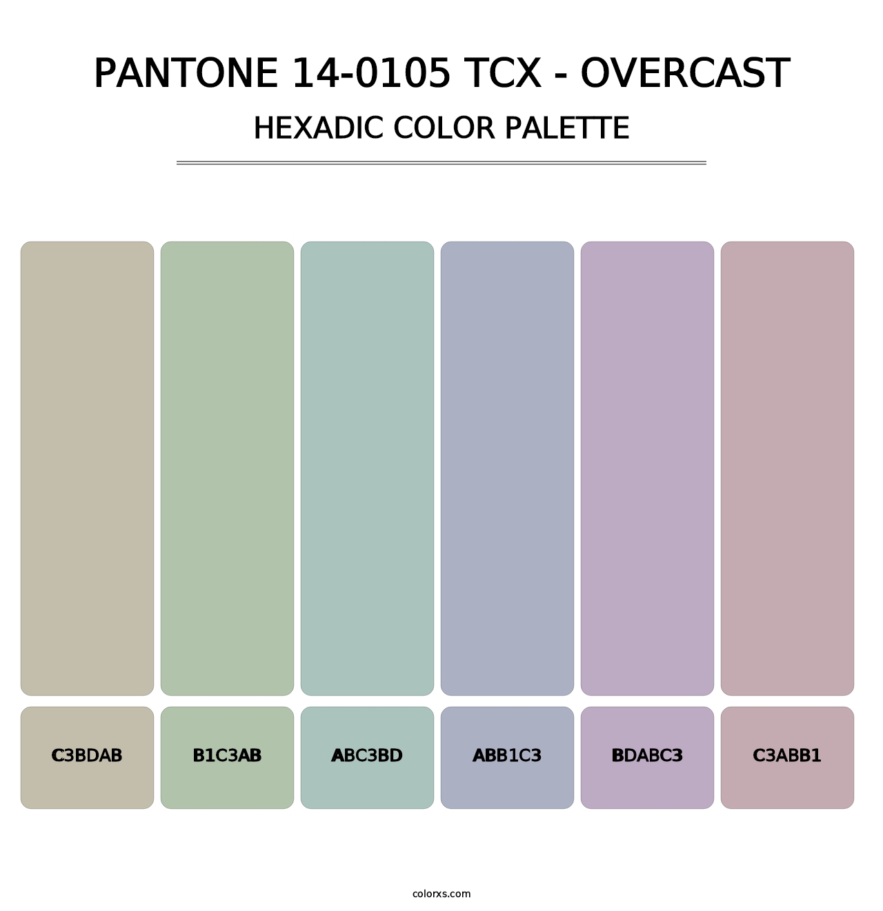 PANTONE 14-0105 TCX - Overcast - Hexadic Color Palette