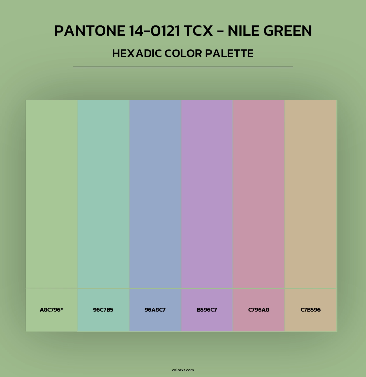 PANTONE 14-0121 TCX - Nile Green - Hexadic Color Palette