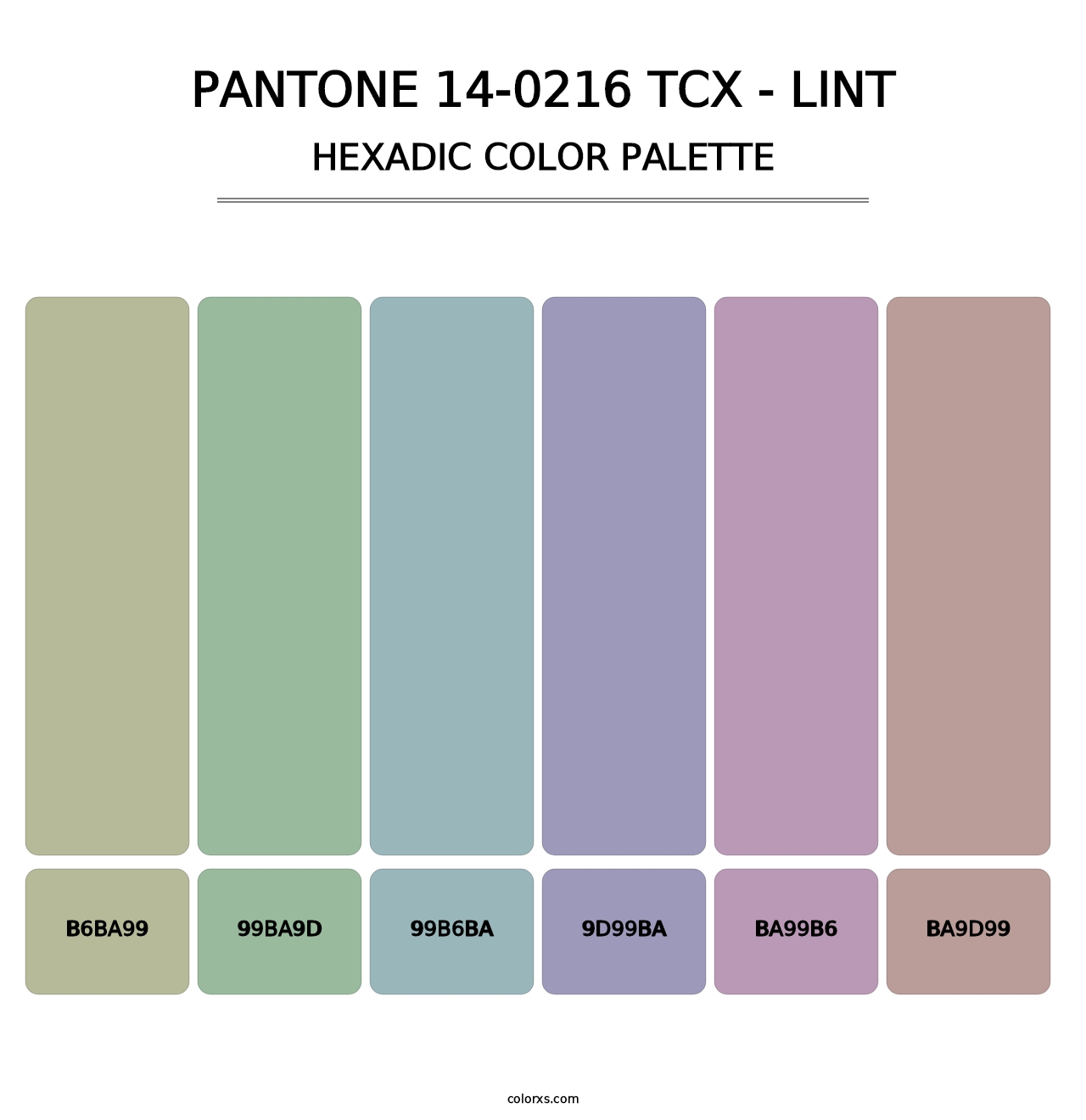 PANTONE 14-0216 TCX - Lint - Hexadic Color Palette