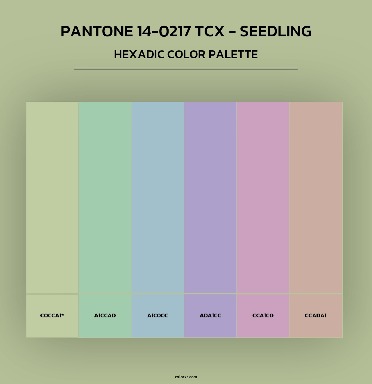 PANTONE 14-0217 TCX - Seedling - Hexadic Color Palette