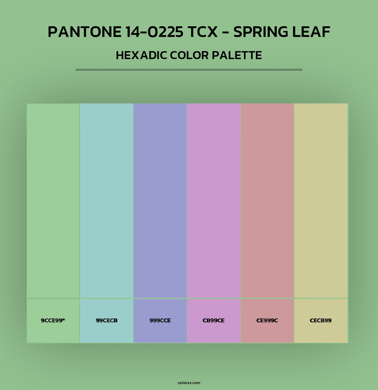 PANTONE 14-0225 TCX - Spring Leaf - Hexadic Color Palette