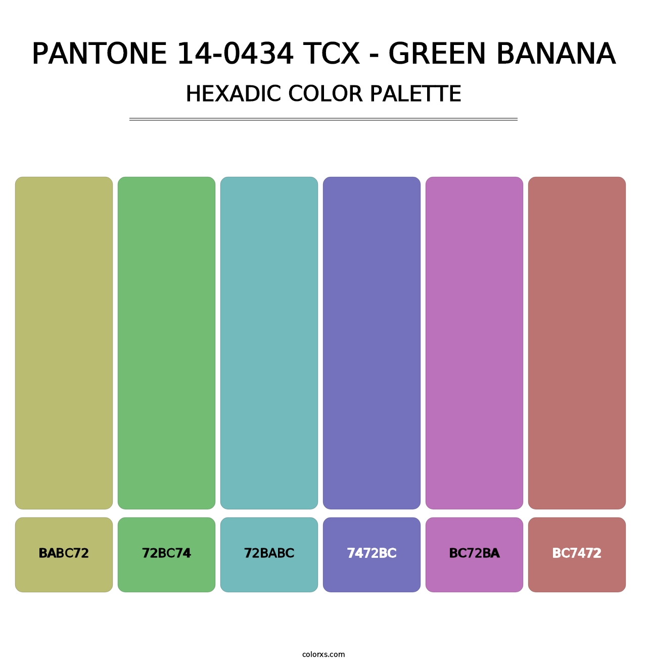 PANTONE 14-0434 TCX - Green Banana - Hexadic Color Palette