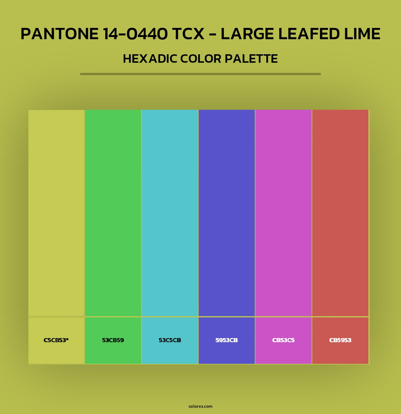PANTONE 14-0440 TCX - Large Leafed Lime - Hexadic Color Palette